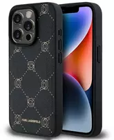 Karl Lagerfeld PU Karl Heads Pattern MagSafe dėklas telefonui Apple iPhone 15 Pro Max juodos spalvos