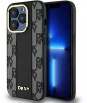 Apple iPhone 15 Pro Max DKNY Hardcase Leather Checkered Mono Pattern MagSafe (DKHMP15XPCPVSLK) dėklas telefonui juodos spalvos