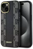 Apple iPhone 13 / 14 / 15 DKNY Hardcase Leather Checkered Mono Pattern MagSafe (DKHMP15SPCPVSLK) dėklas telefonui juodos spalvos