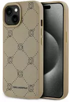 Karl Lagerfeld PU Karl Heads Pattern MagSafe dėklas telefonui Apple iPhone 15 rusvai gelsvas
