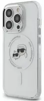 Karl Lagerfeld IML K&CH Heads Metal Frame MagSafe dėklas telefonui Apple iPhone 15 Pro skaidrus