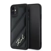 Apple iPhone 11 / XR Karl Lagerfeld Diagonal Quilted Script (KLHCN61PQDSMGK) dėklas telefonui juodos spalvos