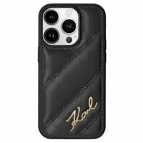 Apple iPhone 15 Pro Max Karl Lagerfeld Diagonal Quilted Script (KLHCP15XPQDSMGK) dėklas telefonui juodos spalvos