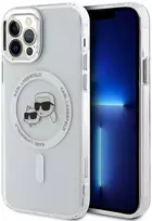 Karl Lagerfeld IML K&CH Heads Metal Frame MagSafe Case for iPhone 12/12 Pro dėklas telefonui skaidrus