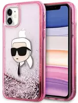 Karl Lagerfeld Glitter Karl Head Apple iPhone 11/XR - dėklas telefonui rožinės spalvos