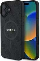 Guess GUHMP16MG4GFRK Apple iPhone 16 Plus 6.7" juodos spalvos dėklas 4G Ring Classic Logo MagSafe