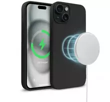Crong Color Cover Magnetic - Dėklas iPhone 15 MagSafe (juoda)