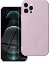 Oem SILICONE MAG COVER dėklas, suderinamas su MagSafe, skirtas IPHONE 12 Pro rožiniam