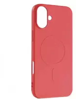 Hurtel Skystas silikoninis MagSafe iPhone 16 dėklas telefonui, raudonos spalvos