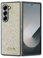 Guess PC/TPU Glitter Flakes Metal Logo Samsung Galaxy Z Fold6 dėklas telefonui aukso spalvos