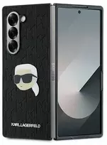 Karl Lagerfeld PU Saffiano Monogram Karl Head Samsung Galaxy Z Fold6 dėklas telefonui juodos spalvos