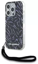 Apple iPhone 15 Pro Max Karl Lagerfeld IML Zebra Pattern & Cord (KLHCP15XHZBPKCCU) dėklas telefonui violetinės spalvos