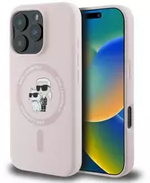 Karl Lagerfeld KLHMP16XSCMKCRHP Apple iPhone 16 Pro Max 6.9" rožinis kietasis silikoninis dėklas Karl&Choupette H
