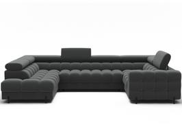 Kampinė sofa Fectory, tamsiai pilka sp., 205 x 346 cm x 93 cm