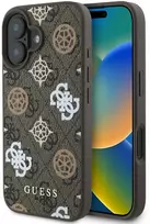 Guess PU 4G Peony MagSafe Apple iPhone 16 dėklas telefonui rudos spalvos