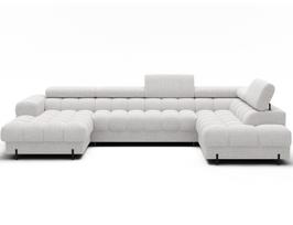 Kampinė sofa - lova Feraria Royal, balta sp., kairinė, 202 x 358 cm x 93 cm