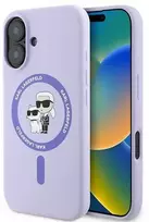 Karl Lagerfeld KLHMP16MSCMKCRHU Apple iPhone 16 Plus 6.7" dėklas telefonui violetinės spalvos hardcase Silicone Karl&Choupette Ring MagSafe