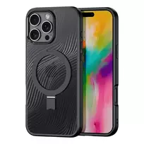 Dux Ducis Aimo Mag MagSafe su stoveliu Apple iPhone 16 Pro Max - dėklas telefonui juodos spalvos
