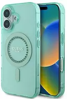 Guess IML Rhinestones MagSafe Apple iPhone 16 Case - dėklas telefonui žalios spalvos