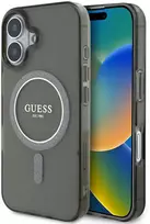 Guess IML Glitter Circle MagSafe Apple iPhone 16 - dėklas telefonui juodos spalvos