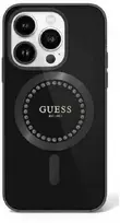 Guess IML Rhinestones MagSafe Apple iPhone 16 Pro - dėklas telefonui juodos spalvos