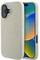 Guess Grained Ring MagSafe Apple iPhone 16 - dėklas telefonui rudos spalvos