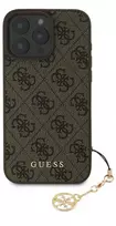 Guess 4G Charm Apple iPhone 16 Pro Max Tone on Tone dėklas telefonui rudos spalvos