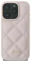 Guess Quilted Metal Logo Apple iPhone 16 - dėklas telefonui rožinės spalvos