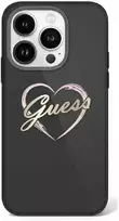 Guess IML Heart Apple iPhone 16 Pro - dėklas telefonui juodos spalvos