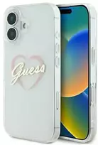 Guess IML Heart Apple iPhone 16 - dėklas telefonui skaidrus