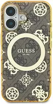 Guess IML Peony On 4G Background MagSafe Apple iPhone 16 Case – dėklas telefonui rudos spalvos
