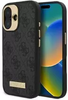 Guess 4G Logo Plate MagSafe Apple iPhone 16 Case - dėklas telefonui juodos spalvos