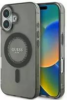 Guess IML Rhinestones MagSafe Apple iPhone 16 Plus - dėklas telefonui juodos spalvos