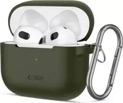 Apple AirPods 3 Tech-Protect silikoninis Olive dėklas ausinėms žalios spalvos