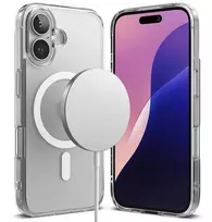 „Ringke Fusion MagSafe“ dėklas, skirtas „Apple iPhone 16“ telefonui – skaidrus matinis