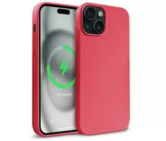 Crong Color Cover Magnetic – dėklas, skirtas iPhone 15 Plus MagSafe (rožinis)