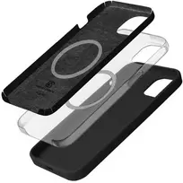 Crong Color Cover Magnetic – dėklas, skirtas iPhone 15 Plus MagSafe (juodas)