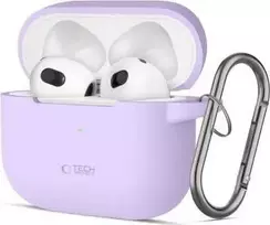 Apple AirPods 3 Tech-Protect silikoninis dėklas ausinėms levandų spalvos