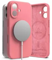 Dėklas Ringke Silicone MagSafe Apple iPhone 16 Case - rožinės spalvos
