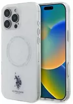 Us Polo Assn US Polo IML Ring MagSafe Apple iPhone 16 Pro Case - dėklas telefonui baltos spalvos
