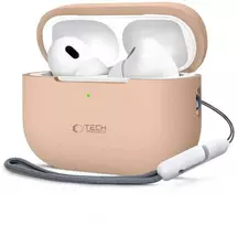 Apple AirPods Pro 1 / 2 Tech-Protect silikoninis Caffe Latte dėklas ausinėms kreminės spalvos