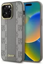 DKNY DKHMP14XPCPVSLE Apple iPhone 14 Pro Max 6.7" dėklas telefonui pilkos spalvos Leather Checkered Mono Pattern MagSafe