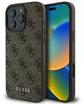 Guess 4G Classic - dėklas skirtas Apple iPhone 16 Pro Max ruda