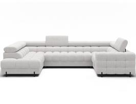 Kampinė sofa - lova Fectory, balta sp., 346 x 205 cm x 93 cm