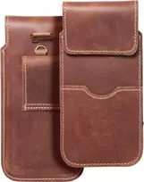 Dėklas OEM odinis universalus slankiklis su atvartu - ROYAL Crazy Horse / ruda - XL dydis - IPHONE 11 / 12 / 13 / SAMSUNG S7 EDGE