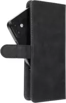 Oem Universal book dėklas COMMON dydis XL skirtas Samsung Galaxy A12 / A13 4G / A34 5G / A02s / Xiaomi Redmi 12 4G / 12C / NOTE 12 4G / 12 PRO 5G OPPO A53s / A72 / A92 juodos spalvos