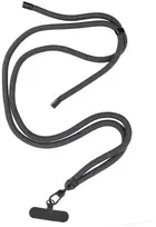 OEM SWING (8 mm) telefono virvelė, reguliuojamo ilgio telefono pakabukas / laido ilgis 165 cm (maks. 82,5 cm kilpoje) / ant peties arba kaklo - pilkas