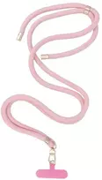 OEM SWING (8 mm) telefono virvelė, reguliuojamo ilgio telefono pakabukas / laido ilgis 165 cm (maks. 82,5 cm kilpoje) / ant peties arba kaklo - šviesiai rožinė
