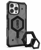 Urban Armor Gear UAG Pathfinder dėklas telefonui skaidrus Magsafe Bundle Magnetic Ring su stoveliu Apple iPhone 16 Pro Max - dėklas telefonui juodos spalvos