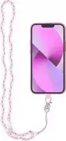 Dėklas Oem CRYSTAL DIAMOND telefono virvelė, telefono pakabukas / laido ilgis 74cm (37cm kilpoje) / ant kaklo - šviesiai rožinė